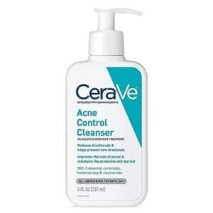CeraVe 2% Salicylic Acid Face Wash for Oily Skin - Acne Treatment, Blackhead Remover, Fragrance Free, 8 Ounce  Health & Household