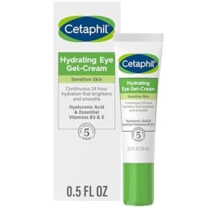 Cetaphil Hydrating Eye Gel-Cream, With Hyaluronic Acid, 0.5 fl oz, Brightens and Smooths Under Eyes, 24 Hour Hydration for All Skin Types, (Packaging May Vary)  Beauty & Personal Care