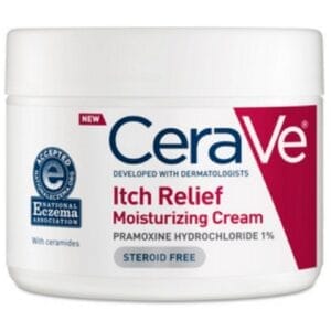 CeraVe Moisturizing Cream for Dry Skin Relief  12 Ounce Fragrance Free Cream with Pramoxine for Itch Relief