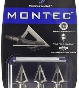 G5 Outdoors Montec 100 Grain 1-1/16" Cut Broadheads (3 Pack)  Archery Broadheads