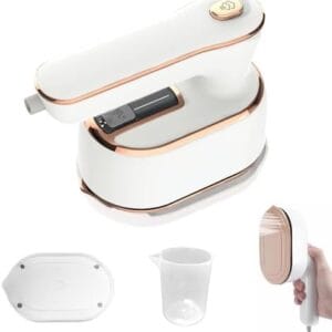 Portable Handheld Steamer for Clothes, 2-in-1 Ironing & Steaming,180° Rotatable Multi-Directional, Mini Travel Steamer,suitable for clothing of the majority of sizes/thickness for Dorm Room, White