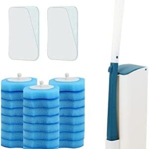 Mu Mianhua Toilet Wand Kit Toilet Brush with Holder Toilet Cleaning System With Disposable Refill Heads 24 Pieces